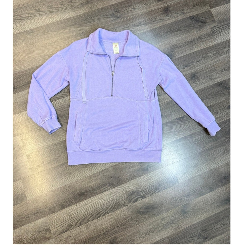 Tangerine Purple Quarter Zip Pullover Fleece Sweatshirt Women Small F1221SG129/2